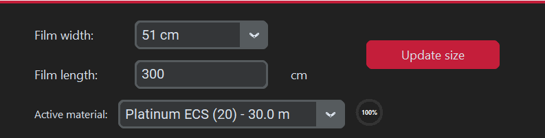Header Material Selection Interface
